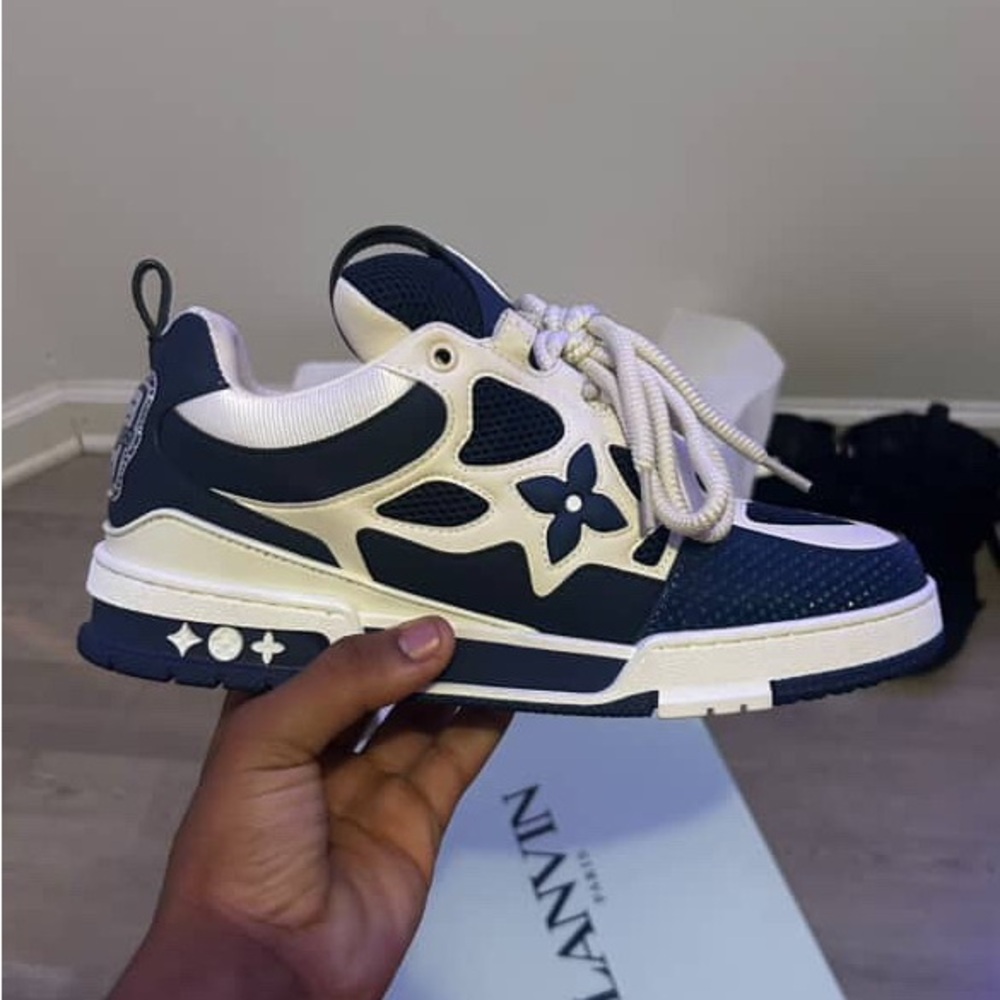 Louis Vuitton Navy and Cream Sneakers
